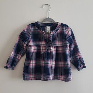 ⭐3/$15⭐ Carter's Blue and Pink Plaid Blouse Long Sleeve